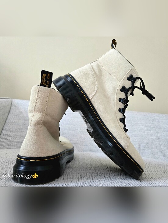 NWOB Dr.MARTENS Combs Off White Suede Lace-Up Boots Size: 11 main image 10